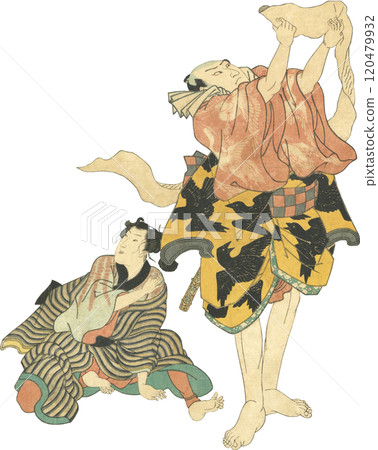 Ukiyo-e illustration male 120479932