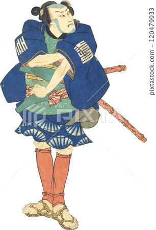 Ukiyo-e illustration male 120479933