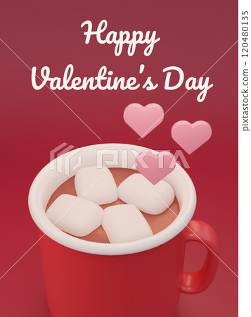 Valentine's Day hot chocolate background material landscape 120480135