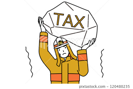 Firefighters in fire suits suffering from tax hikes 120480235