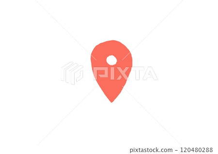 Map pin drawn with a brush (red) Map pin drawn with a brush (red) 120480288