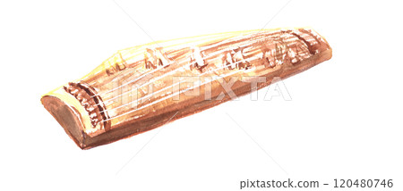 水彩畫的古箏插圖 120480746