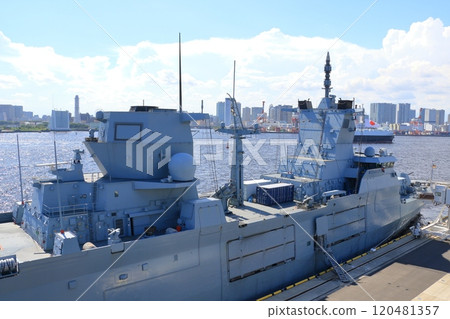 German Navy frigate anchored in Tokyo Port German Navy frigate anchored in Tokyo Port 120481357