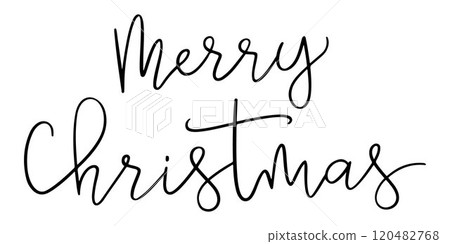 Merry Christmas Handwritten Calligraphy 120482768