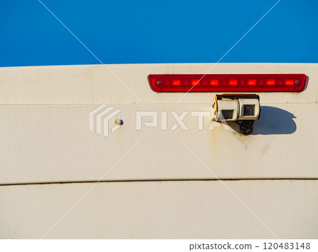Camper back with rear view camera. Camper back with rear view camera. 120483148