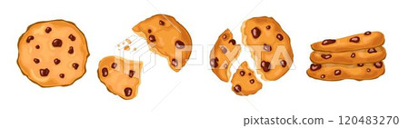A set of homemade country cookies with chocolate A set of homemade country cookies with chocolate 120483270