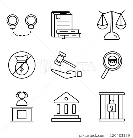 Law icon collection Law icon collection 120483359