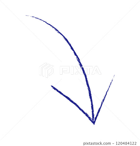 向下簡單手繪箭頭藍色 向下簡單手繪箭頭藍色 120484122