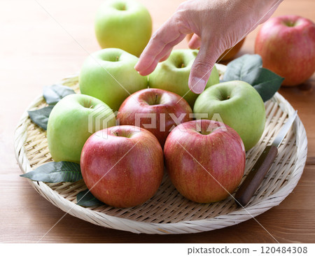 Green apple and red apple 120484308