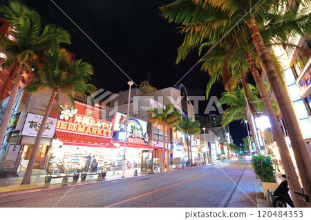 [Okinawa Prefecture] Night view of Naha Kokusai Street 120484353