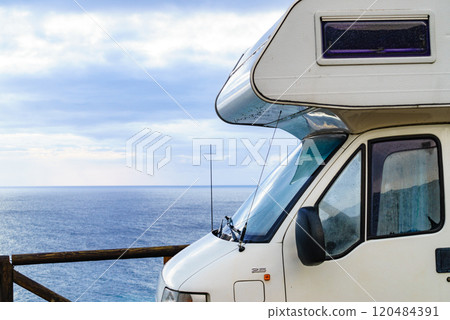 Camper rv on spanish coast 120484391