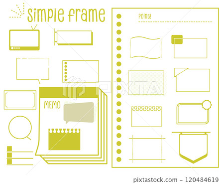 Pop and simple decoration and frame design set in yellow-green 120484619