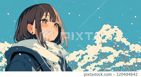 Girl with a muffler Girl with a muffler 120484642