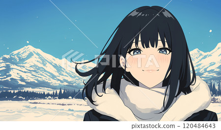 Girl with a muffler Girl with a muffler 120484643