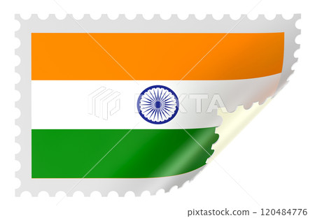Indian Postage Stamp, postage stamp of India. 3D rendering 120484776