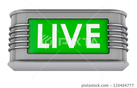 Live Green Sign Lightbox, 3D rendering 120484777