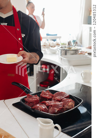 Fresh and raw meat. stock photo 120485312