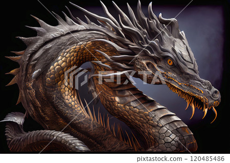 Bringing in the New Year with the Chinese Dragon - Symbol of Prosperity and Fortune - Generative AI 120485486