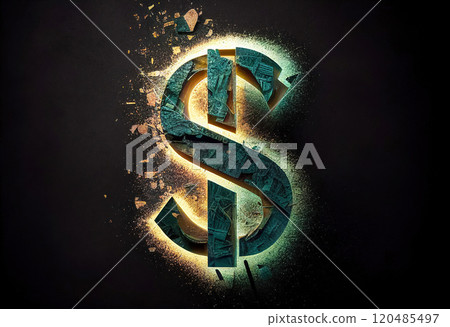 The Fragility of Wealth: Dollar Sign Breaking Apart - Generative AI The Fragility of Wealth: Dollar Sign Breaking Apart - Generative AI 120485497