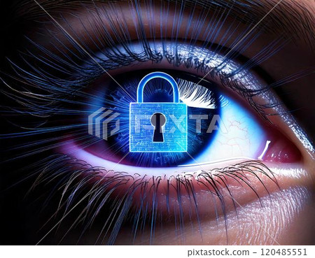 眼睛鎖定網路安全圖像特寫 120485551