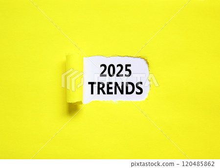 Planning 2025 trends new year symbol. Concept words 2025 Trends on beautiful white paper. Beautiful yellow paper background. Business 2025 trends new year concept. Copy space. Planning 2025 trends new year symbol. Concept words 2025 Trends on beautiful white paper. Beautiful yellow paper background. Business 2025 trends new year concept. Copy space. 120485862