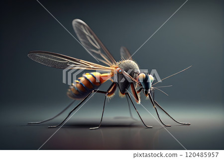 Mosquito macro portrait - generative AI 120485957