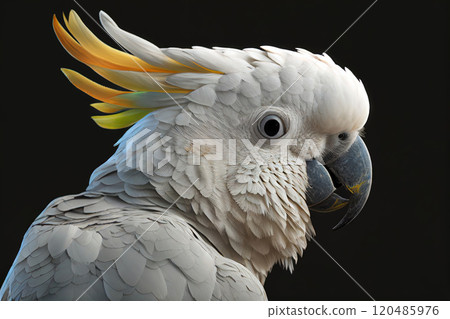 Close-up of a white cockatoo parrot - Generative AI 120485976