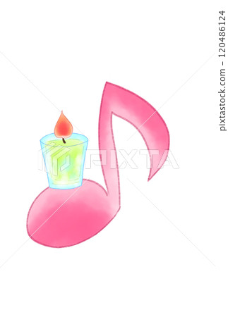 Cute candles and musical notes Cute candles and musical notes 120486124