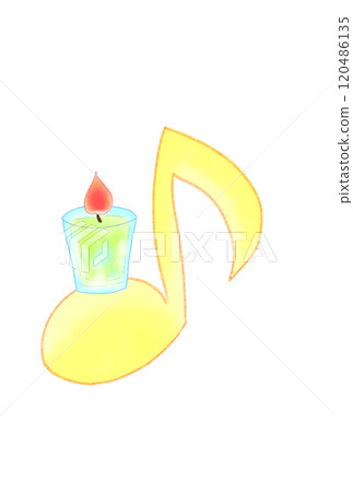 可愛的蠟燭和音符 120486135