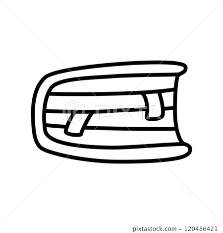 Doodle book icon with bookmarks handdrawn with pen 120486421