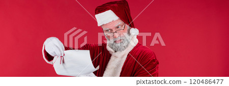 Santa Claus Checking List Adding Christmas Cheer 120486477