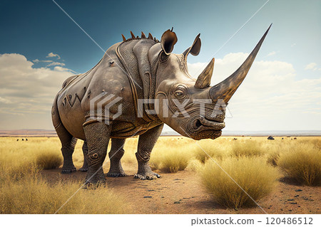 Rhinoceros in the nature, Rhino, Safari - Generative AI 120486512