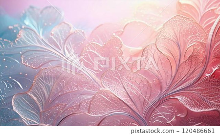 Elegant pastel colors: leaf background made of lace. 120486661