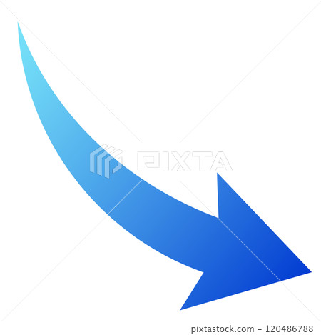 Smooth downward arrow, blue gradient Smooth downward arrow, blue gradient 120486788