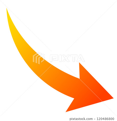 Smooth downward arrow, red gradient Smooth downward arrow, red gradient 120486800