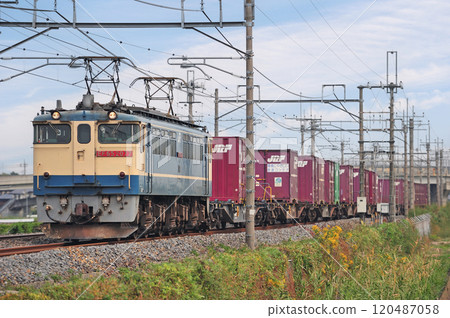 東北幹線栗橋東鷲宮 JR Freight EF65-2077（新鶴見） 120487058