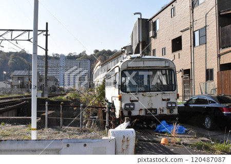 Abandoned bus used as a warehouse Abandoned bus used as a warehouse 120487087