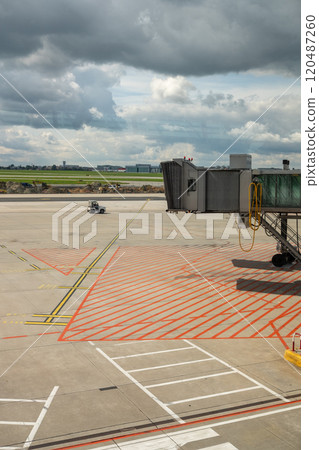 Tarmac of Warsaw Chopin Airport in Warsaw, capital of Poland Tarmac of Warsaw Chopin Airport in Warsaw, capital of Poland 120487260