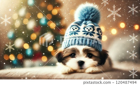 西施犬期待聖誕節 120487494