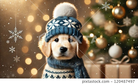 黃金獵犬享受聖誕節 120487497