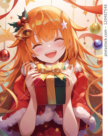可愛的女孩和聖誕禮物 可愛的女孩和聖誕禮物 120487548