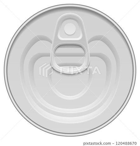 Tin can realistic top view mockup. Aluminum packaging 120488670
