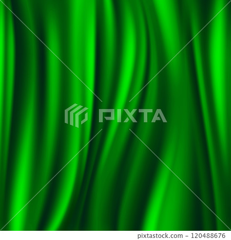 Realistic green cloth. Waving textile. Fabric pattern 120488676