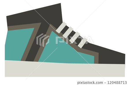 Running shoe color icon. Green sneaker symbol 120488713