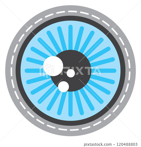 Eye sticker. Hipster textile sticker. Vision symbol 120488803