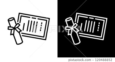 Certificate of award simple line icon Certificate of award simple line icon 120488852