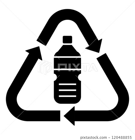 Plastic bottle recycling icon 120488855