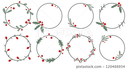 Set of botanical frames in doodle sketch style Set of botanical frames in doodle sketch style 120488934