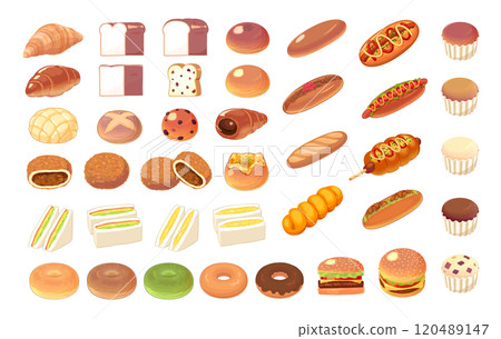 Summary illustration of representative bread 120489147