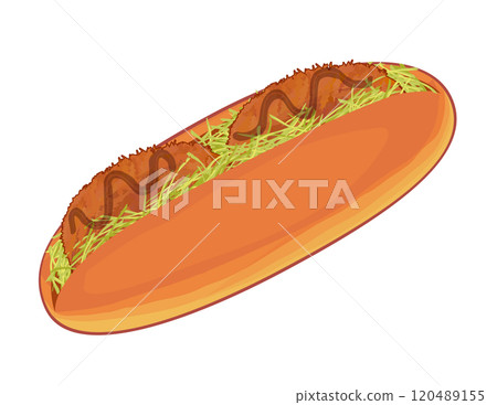Croquette bread illustration 120489155